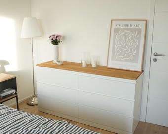 Ikea Malm Holzplatte aus Eichenholz - Deckplatte aus Massivholz für Malm Kommode 160,4x 48,2 x 1,9 cm