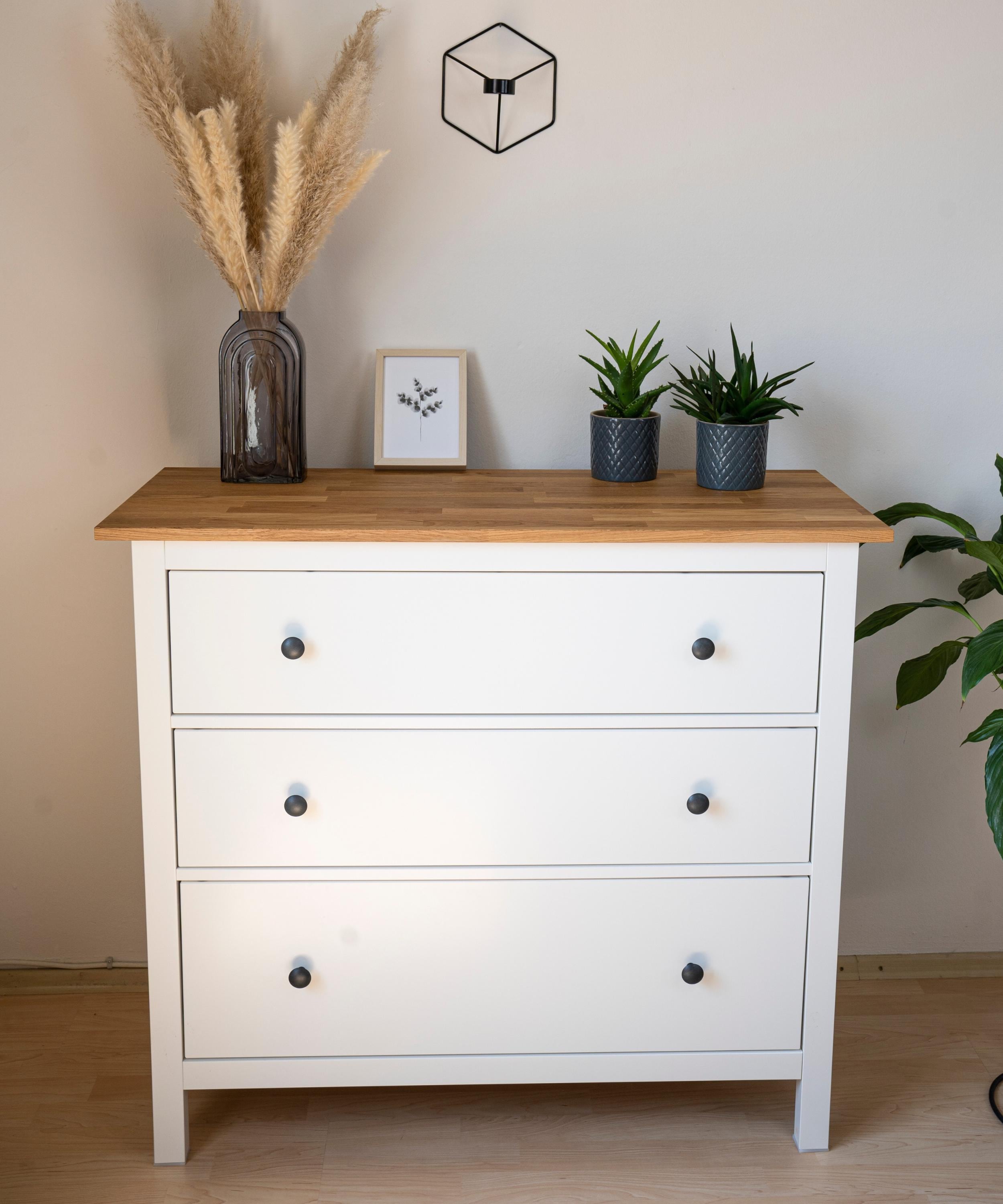 Ikea Hemnes Oak Wood Top - Solid Wood Top for Hemnes Chest of