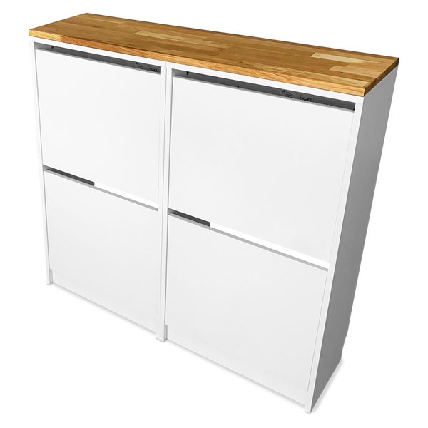 Ikea Bissa Holzplatte aus Eichenholz - Deckplatte aus Massivholz für 2 Bissa Schuhschränke 98 x 28 x 1,9 cm