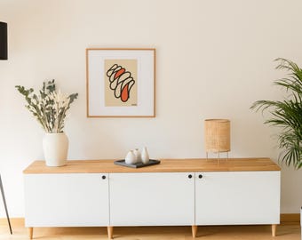 Ikea Besta Oak Wooden Top - Solid Wood Top for Besta Shelf 180 X