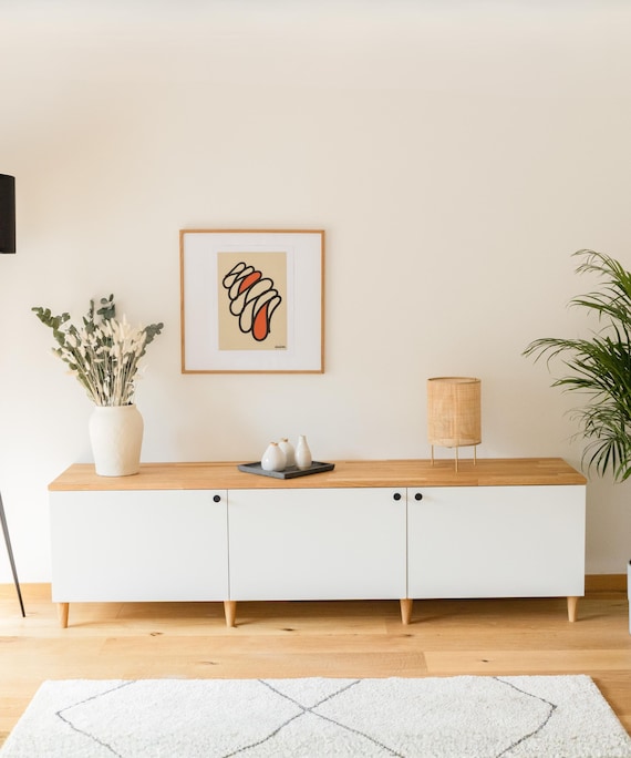 Ikea Besta Oak Wooden Top - Solid Wood Top for Besta Shelf 180 X