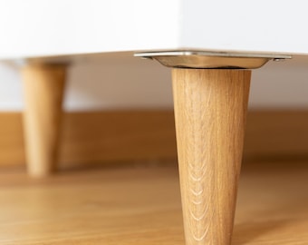 Möbelfüße aus Massivholz, Eiche geölt, 10 cm 2/4/6er Set