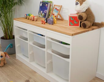 Ikea Trofast oak wood panel - solid wood top panel for Trofast shelf 99 x 43.7 cm