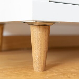 Furniture feet made of solid wood, natural oiled oak, 10 cm, set of 2/4/6 image 1