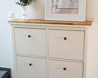 Ikea Hemnes Holzplatte aus Eichenholz - Deckplatte aus Massivholz für Hemnes Schuhschrank mit 4 Fächern: 105,8 x 22 x 1,9 cm