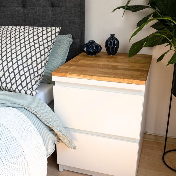Ikea Malm Wooden Top Made of Oak Solid Wood Top Plate for Malm Bedside Table 40.4 X 48.4 X 1.9 Cm Etsy