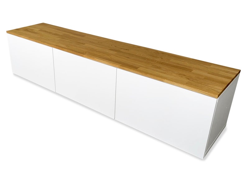 Ikea Besta Holzplatte aus Eichen/Buchenholz Deckplatte aus Massivholz für Besta Regal 180 x 41,4 x 1,9 cm Eiche Natur geölt