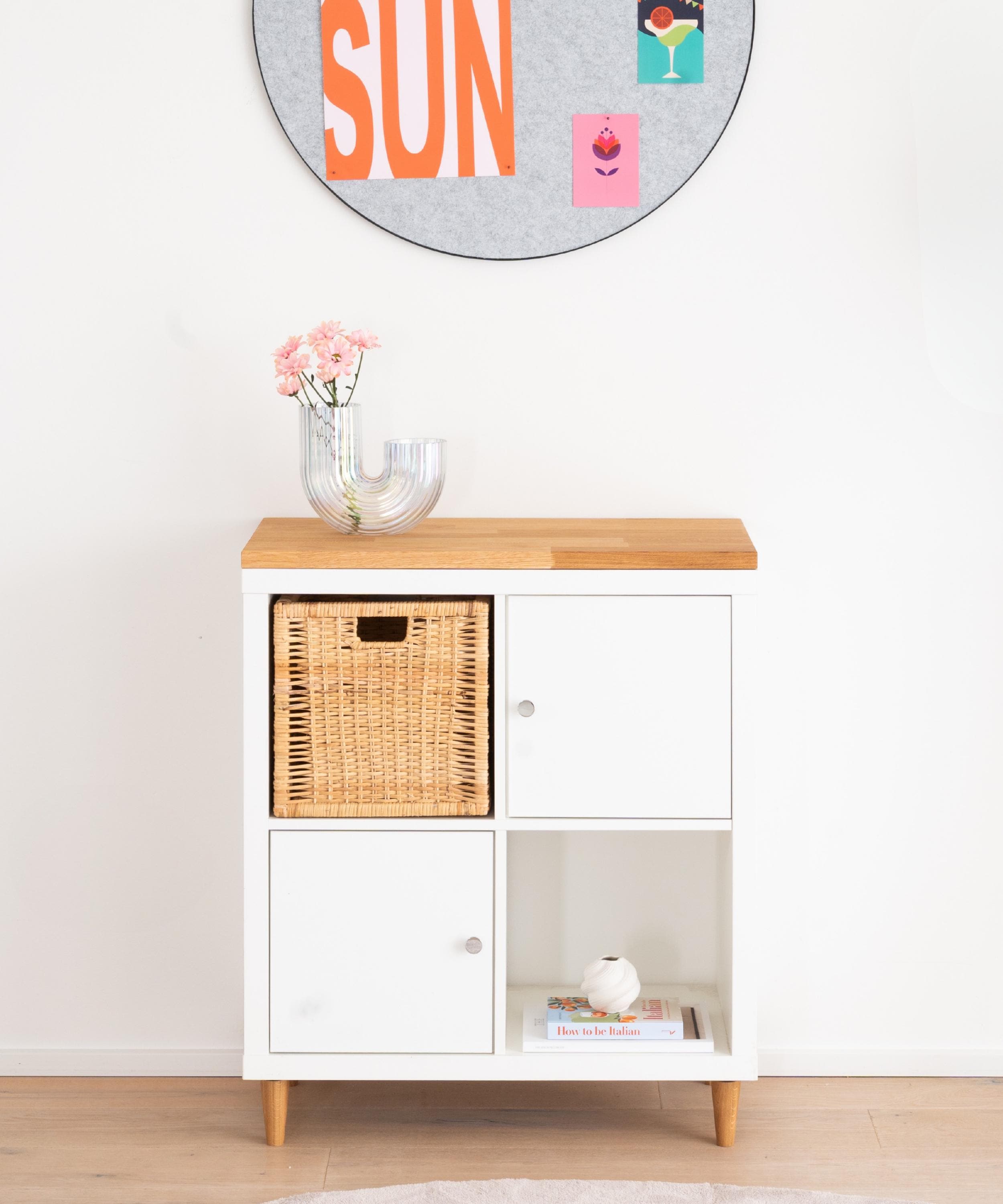 Ikea Kallax Wooden Board Made of Oak - Solid Wood Top Panel for