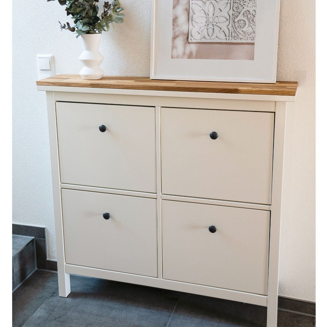 IKEA/HEMNES シューズボックス HEMNES Shoe cabinet with 2 compartments, white, 35x50