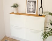 Ikea Trones Oak Wood Top - Solid Wood Top for Trones Shoe Cabinet