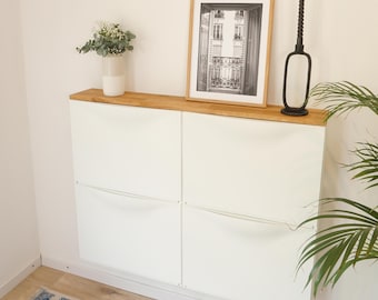 Ikea Trones Oak Wood Top - Solid Wood Top for Trones Shoe Cabinet
