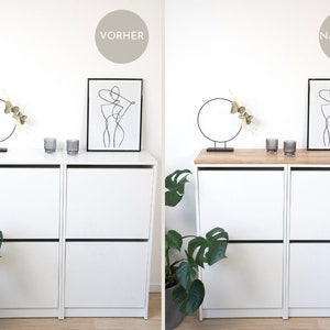 Ikea Bissa 2 mit Holzplatte in Eiche Weiß Vorher/Nachher Vergleich