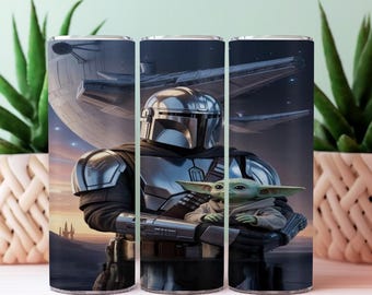 Mandalorian_Grogu Venator Class 20oz Straight Skinny Tumbler