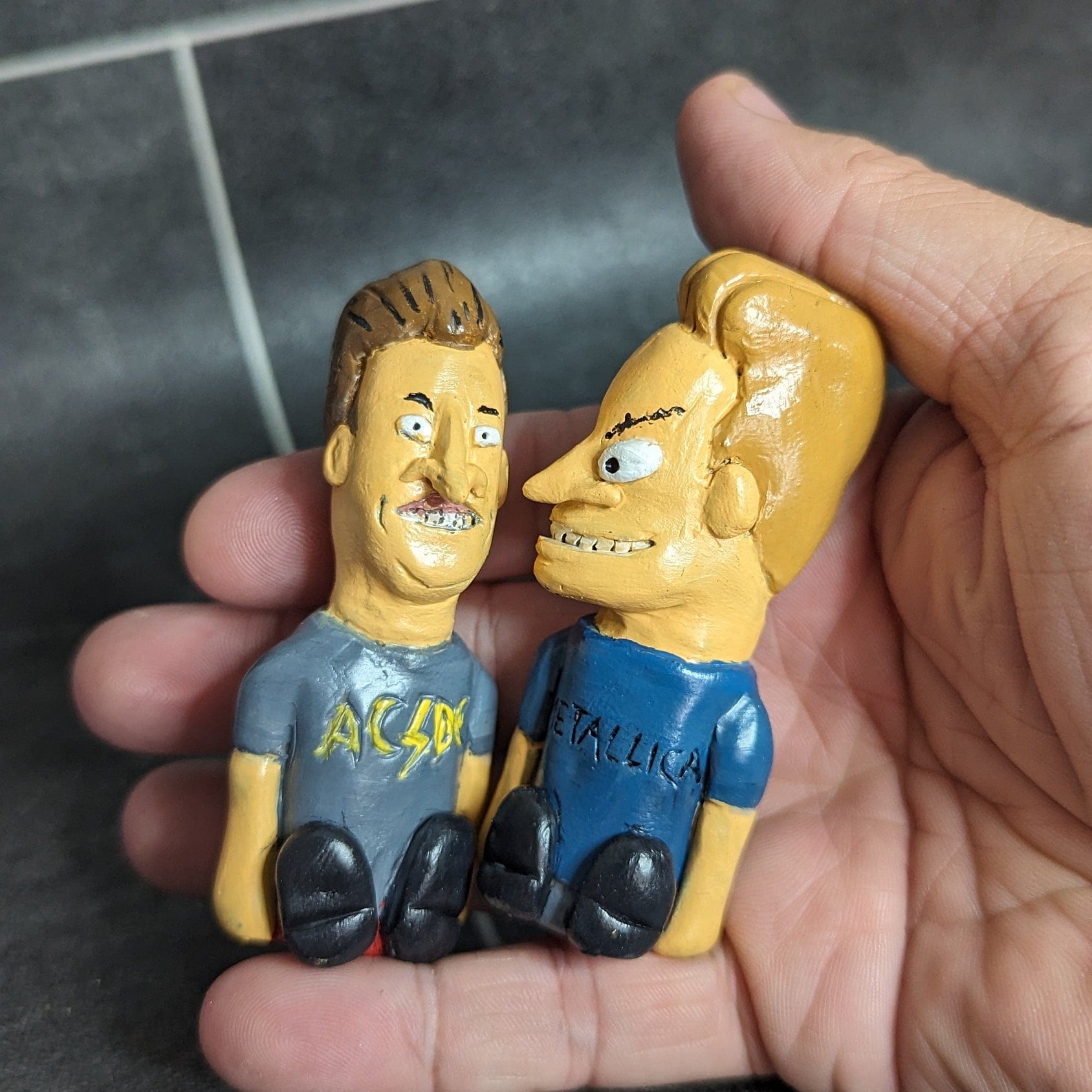 Handmade Beavis and Butt-head Polymer Clay Figurines: 90s