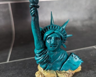 Planet of the apes statue of liberty polymer clay sculpture small figurine desk buddy,  car dashboard, desk decor  character