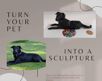 Custom pet sculpture clay pet model cat dog personalised bespoked pet statue polymer clay pet memorial pet lover pet keepsake clay art