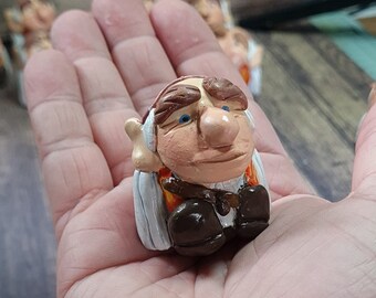 Labyrinth, Hoggle, handmade,  polymer clay sculpture, small figurine, clay sculpture, desk pet, worry buddy, 80s baby, born in the 80s