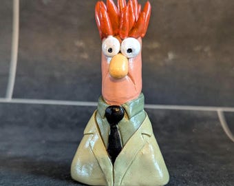 Muppets show beaker desk buddy clay model  shelf desk decor nostalgia  model clay figurine classic kids tv sesame Street shelf art