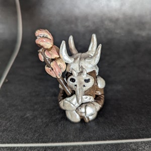 Labyrinth, goblin and nipper stick, bowie, handmade, cute polymer clay sculpture, small figurine, clay sculpture desk decor worry buddy,
