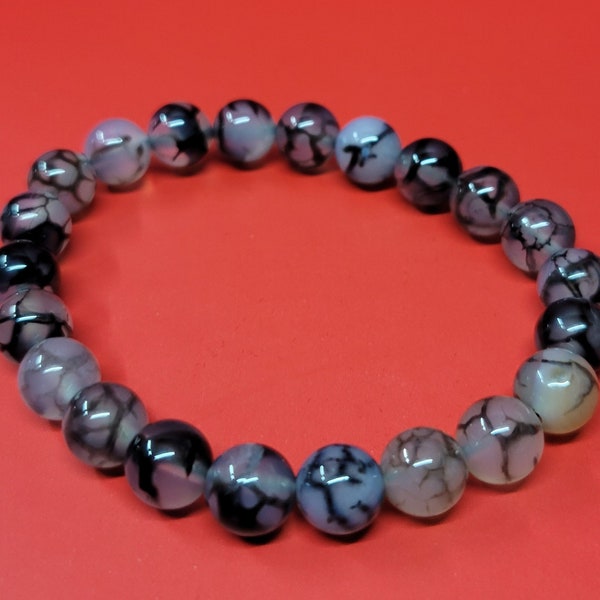 Dragon Vein Agate Bracelet 8mm