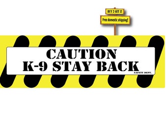 Adesivo Di Sicurezza "Caution K-9 Inside Police" 3.25x8.0 - Oracal USA - Sped. Gratuita