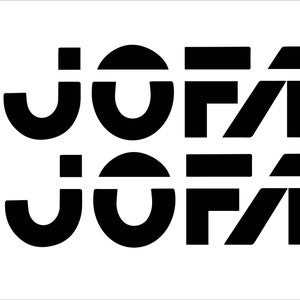 JOFA Casque Hockey Die Cut (1 paire) Autocollants Taille 3/4" de haut x 2,0" de large Choisissez la couleur blanc, noir, rouge et argent R965