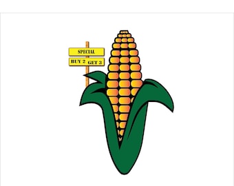 Corn on the Cob Corn Huskers Corn Feast Corn Boils 5.1" x 6.3" Decal Sticker Buy 2 Get 3 p887