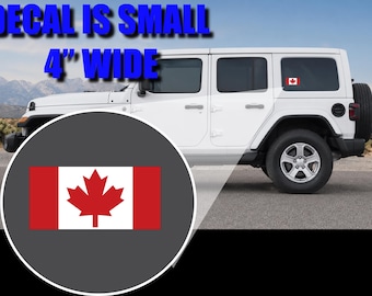 Canada Flag Set of 2, 2x4 Inch Maple Leaf Car Decal, Canadian Vinyl Sticker Window Bumper Laptop Sticker p677