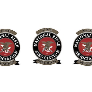 NRA Lifetime Patch 3 Pack Stickers National Rifle Association 1.0&quot; x 1.0&quot; Decal Sticker p26