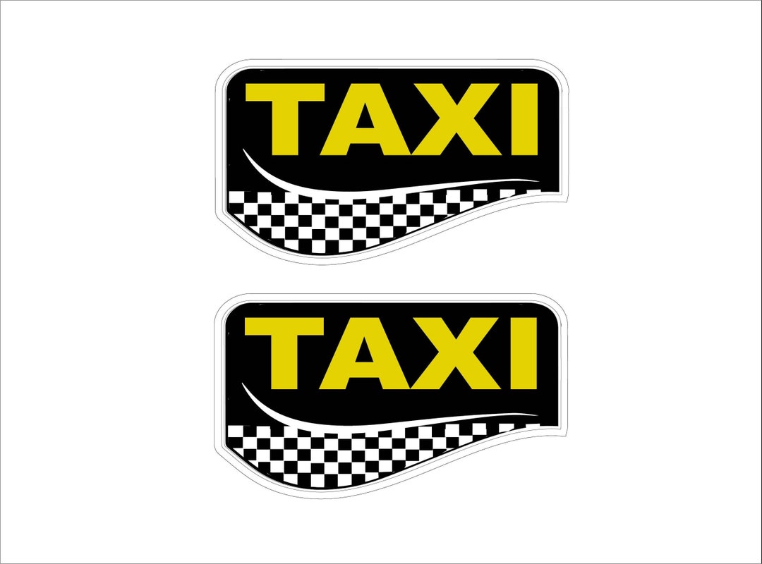 1pair Taxi Taxi Cab Yellow Cab for Hire Decal Sticker 2.5