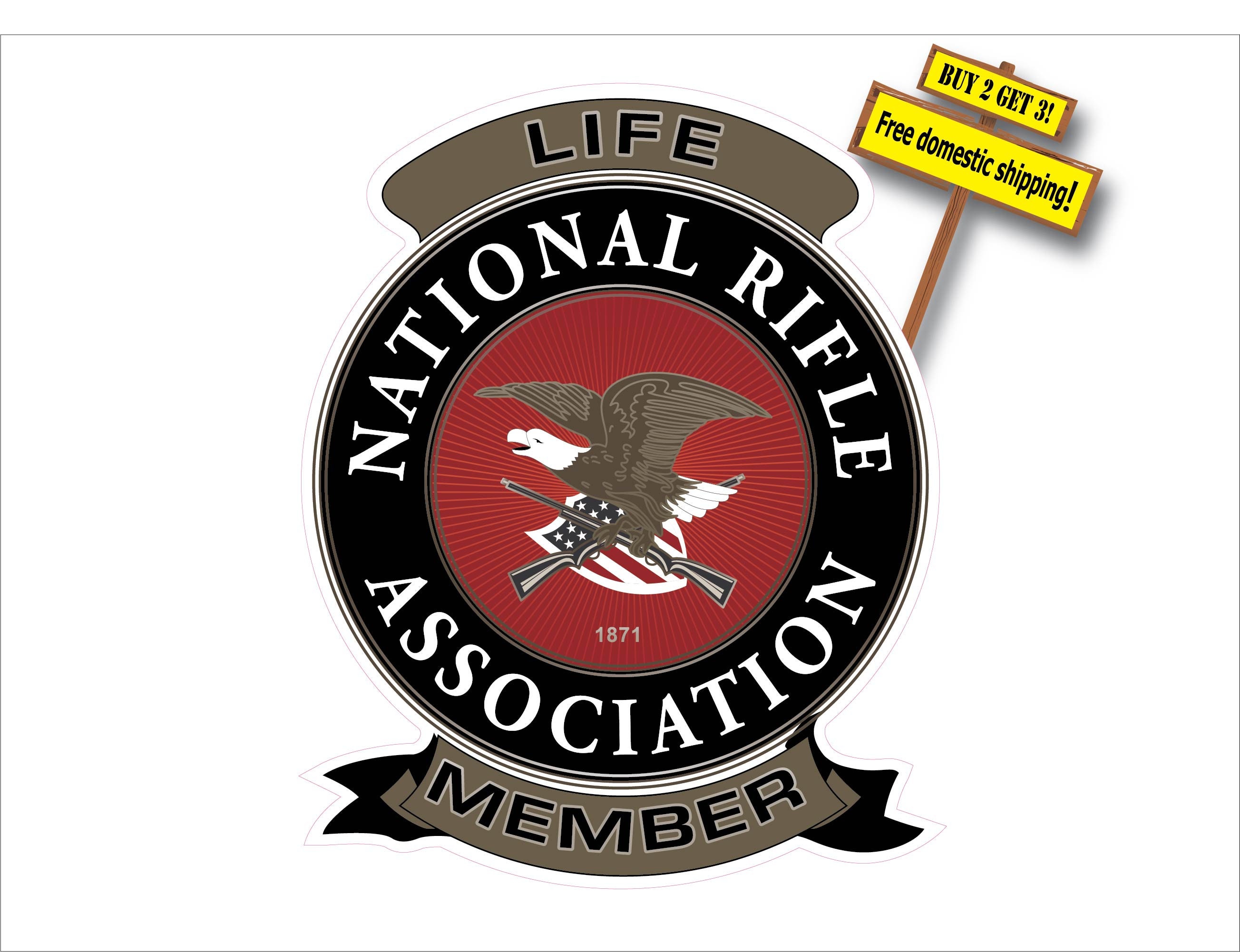 NRA Lifetime Patch Sticker National Rifle Association Etsy