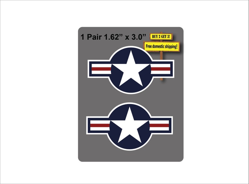 USAF Roundel United States Air Force 1pair Decal Sticker Etsy