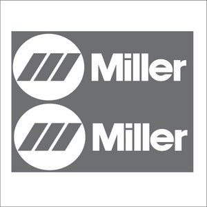 Miller Welding White Die Cut Sticker Aufkleber (1Pair) 5&quot; x 13&quot;