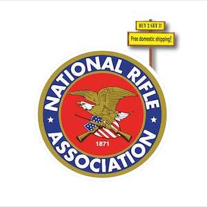 NRA National Rifle Association Round Circle 3.0&quot; x 4.0&quot; Calcomanía p25