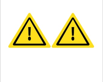 Warning Caution Triangles Take Care Work Safety Danger Hot (1 Pair ...