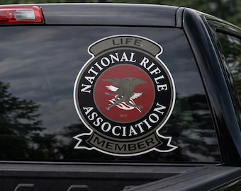 NRA Lifetime Patch Sticker National Rifle Association 1 PAIR Size 10.0" Decal Sticker L26