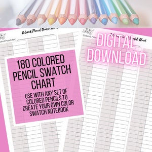 180 Colored Pencil Swatch Chart (Front & Back Portrait Orientation)