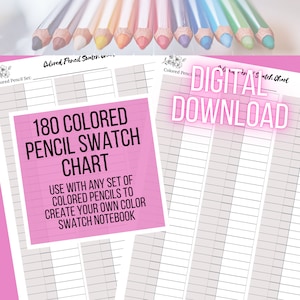 180 Colored Pencil Swatch Chart (Front & Back Portrait Orientation)