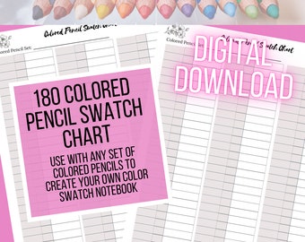 180 Colored Pencil Swatch Chart (Front & Back Portrait Orientation)