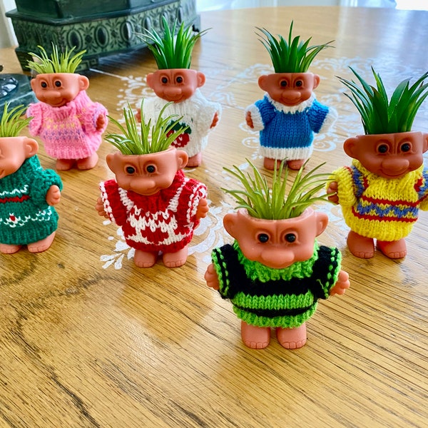 Troll Dolls Are Good Luck Make a Wish Troll Dolls Wishnik Dolls 70's Succulent Hair Troll Dolls