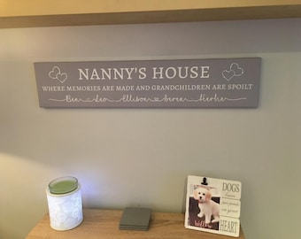 personalised nanny and grandads house sign, grandparents house sign, gift from grandchildren, gifts for Nan, gifts for grandma, Nannie, Nana