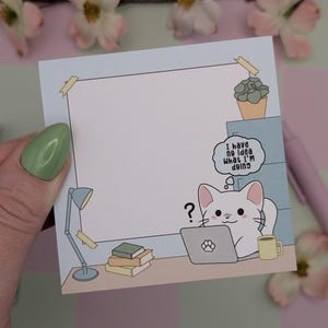 Funny Cat Meme Notepad: "Ik heb geen idee wat ik aan het doen ben" Kawaii Stationery
