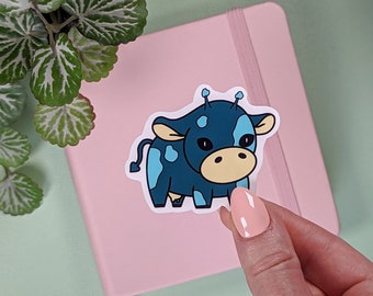 Alien Cow Vinyl Sticker, Kawaii Chibi Art