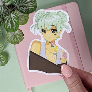 LEMON GIRL Sticker, Lord Gris DTIYS #LemonRedraw, Draw this in your style entry, Kawaii Citrus Woman Sticker, Cute Anime Manga Stationery