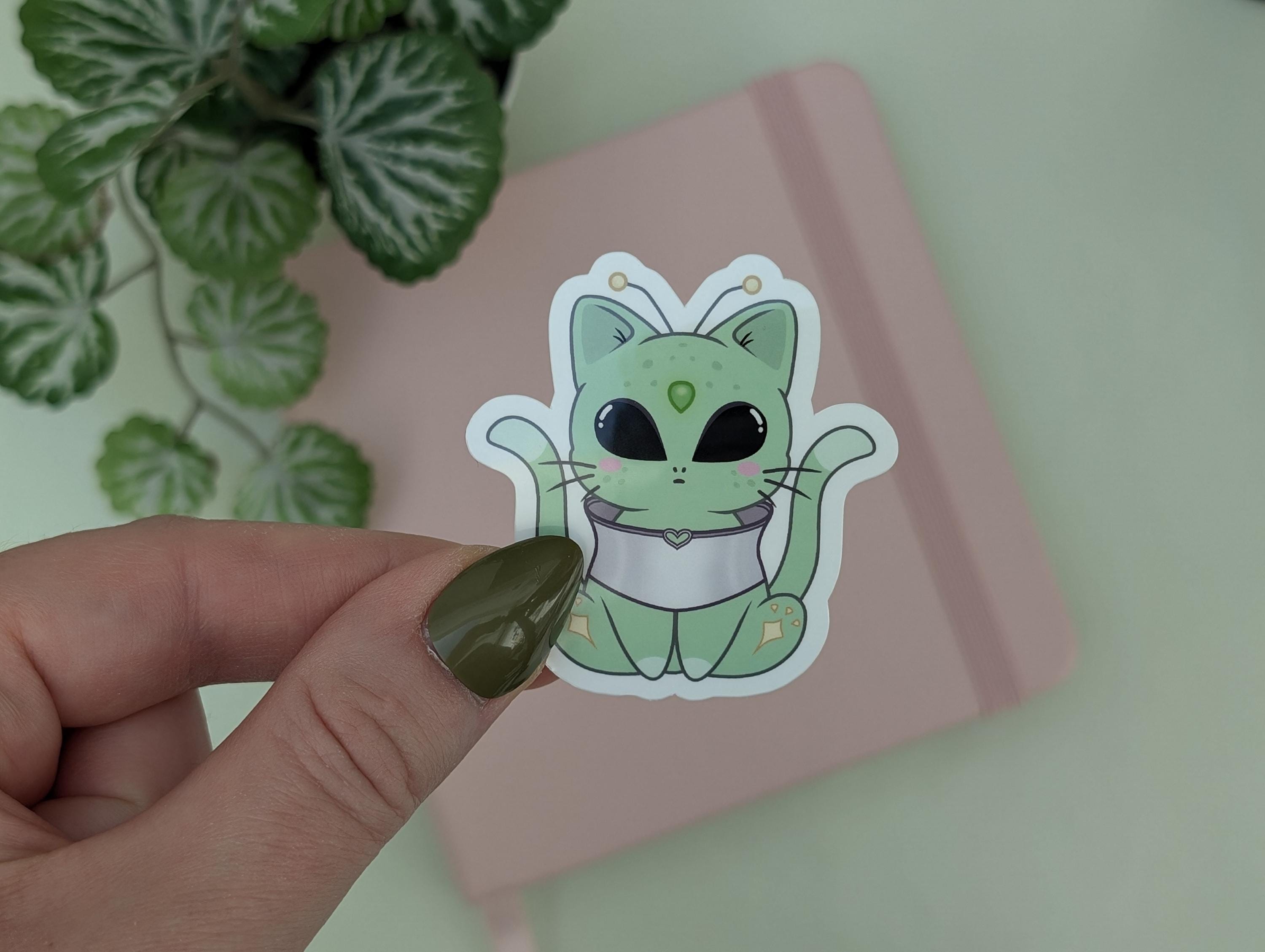 Alien Cat Vinyl Sticker, Waterproof Kawaii Laptop Decal - Etsy