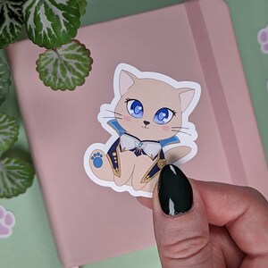 JEAN Sticker, Genshin Impact Sticker, Kawaii Cat Sticker Gift for Anime Lover, Cute Chibi Vinyl Sticker, Waterproof Sticker, Grand Master