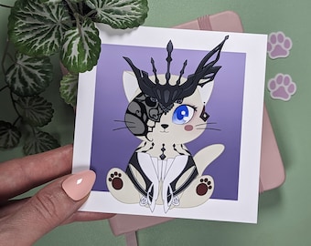 Signora Genshin Impact Art Print: Kawaii Chibi Cat, Anime Fan Art