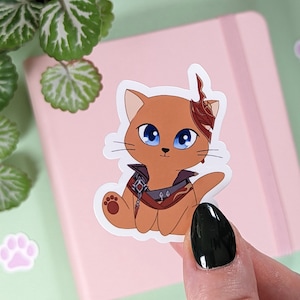 TARTAGLIA CHILDE Sticker, Genshin Impact Sticker, Kawaii Cat Sticker Gift for Anime Lover, Cute Chibi Vinyl Sticker, Waterproof Sticker