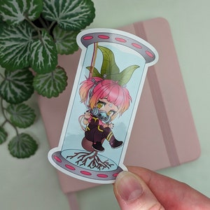 CYBER GIRL Sticker, MrsButterD DTIYS #CyberButterD, Draw this in your style entry, Kawaii Stationery, Cute Anime Manga Chibi Art, Cyber Punk