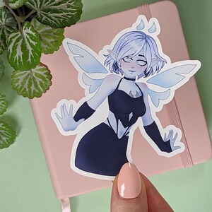 ALIEN GIRL Sticker, Yokailia DTIYS #yokailia20k, Draw this in your style entry, Fairy Celestial Woman Sticker, Anime Manga Style Art, Vinyl